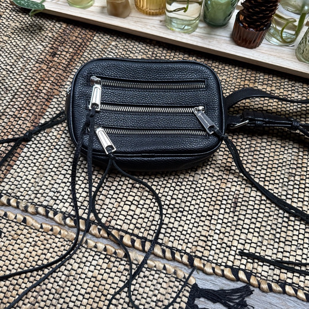Rebecca Minkoff Pebbled Black Leather Belt Bag